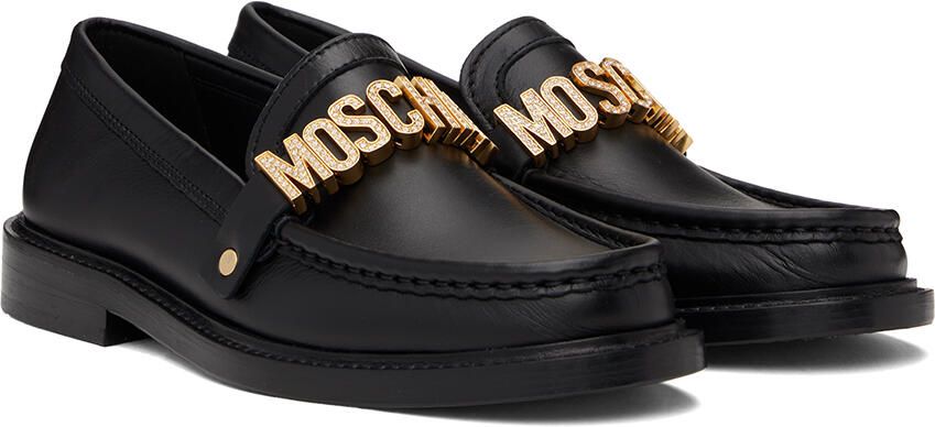 Moschino Black Jewel Logo Loafers - Picture 2