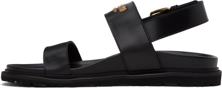 Moschino Black Leather Sandals - Picture 3