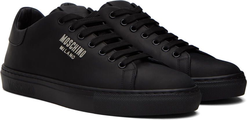 Moschino Black Leather Sneakers - Picture 2