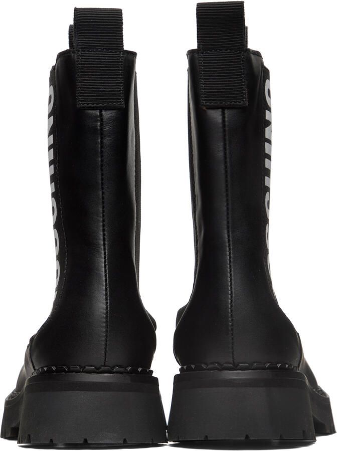 Moschino Black Logo Chelsea Boots - Picture 3