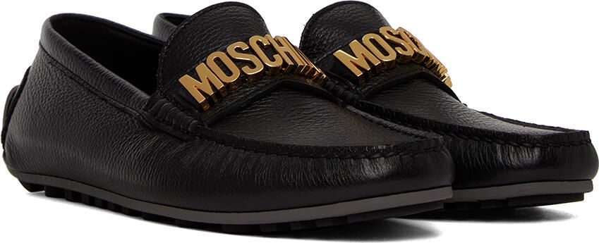 Moschino Black Logo Hardware Loafers - Picture 2