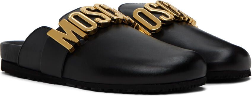 Moschino Black Logo Lettering Loafers - Picture 2