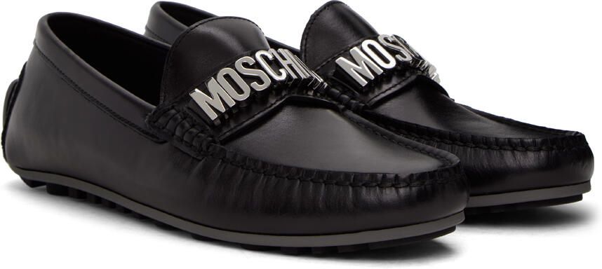 Moschino Black Logo Loafers - Picture 2