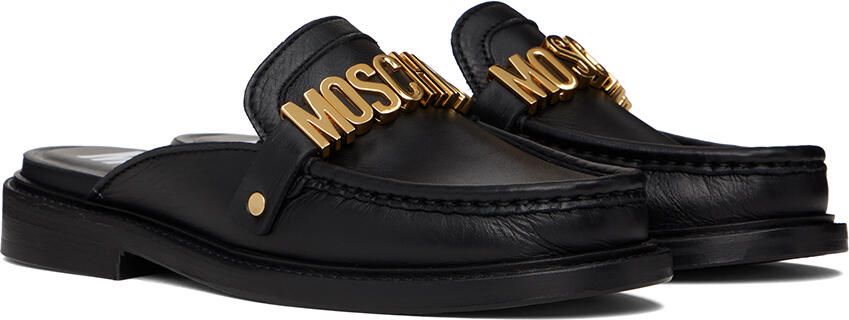Moschino Black Logo Loafers - Picture 2