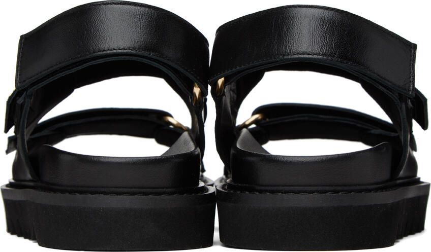 Moschino Black Logo Platform Sandals
