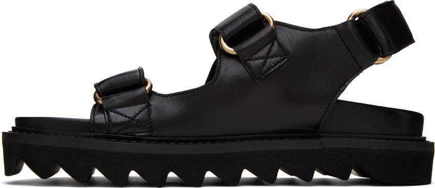 Moschino Black Logo Platform Sandals - Picture 3