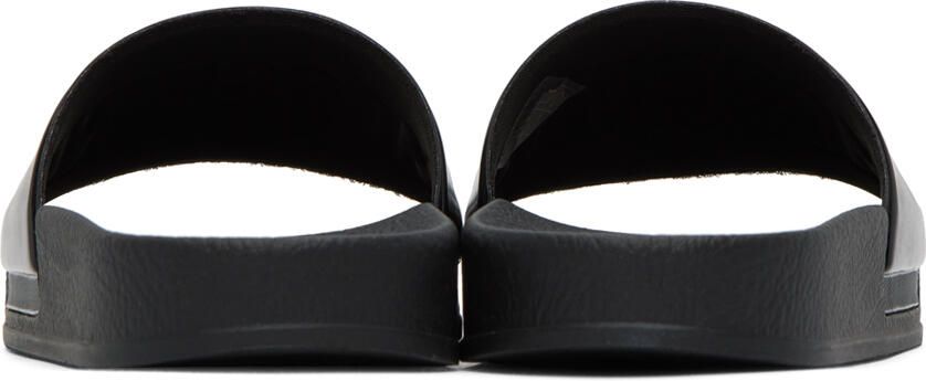 Moschino Black Logo Pool Slides