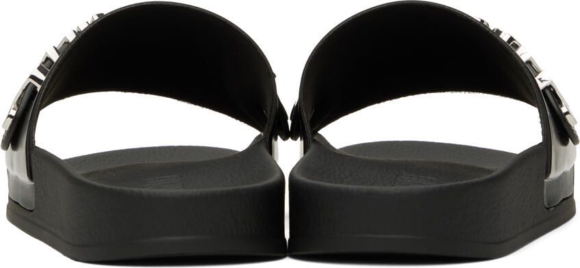 Moschino Black Logo Pool Slides