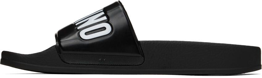 Moschino Black Logo Slides - Picture 3