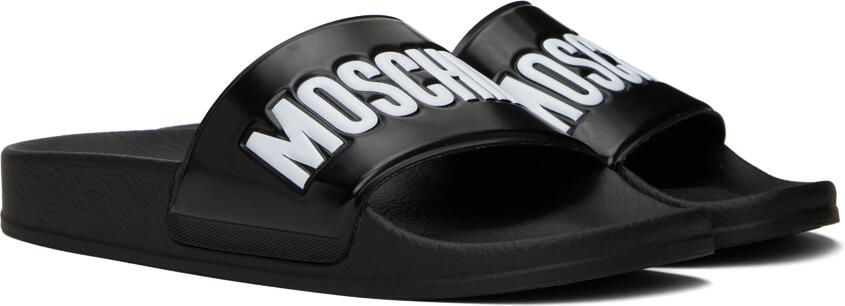 Moschino Black Logo Slides - Picture 2