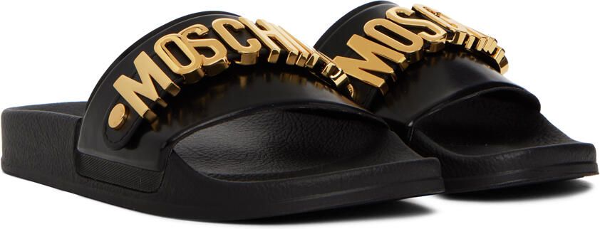 Moschino Black Logo Slides