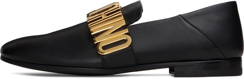 Moschino Black Maxi Lettering Loafers - Picture 3
