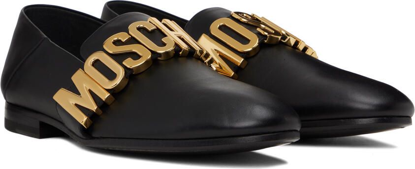 Moschino Black Maxi Lettering Loafers - Picture 2