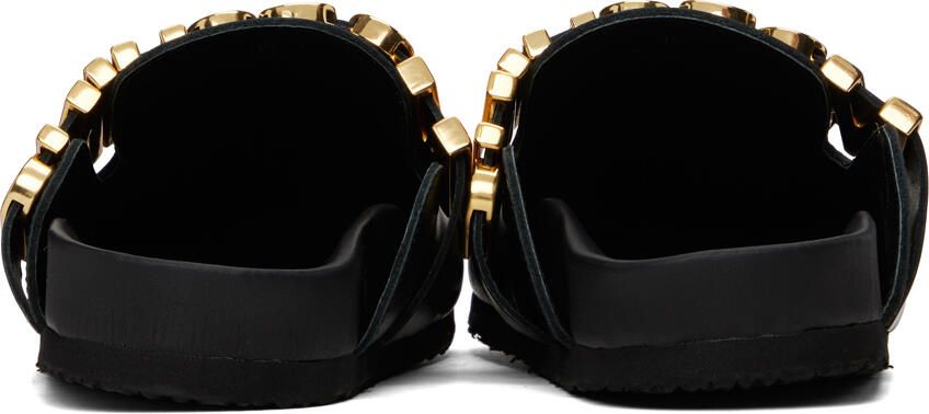 Moschino Black Maxi Lettering Logo Loafers