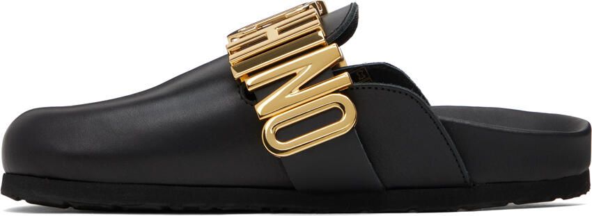 Moschino Black Maxi Lettering Logo Loafers - Picture 3