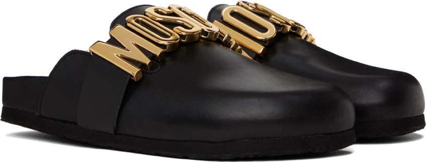 Moschino Black Maxi Lettering Logo Loafers - Picture 2