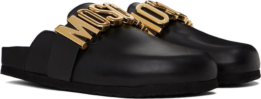 Moschino Black Maxi Lettering Logo Loafers - Picture 3
