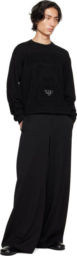 Moschino Black Metal Logo Slippers - Picture 3