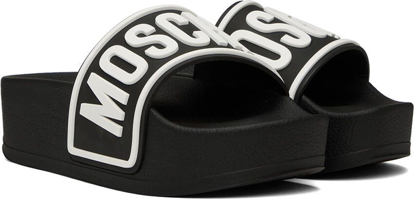 Moschino Black Platform Slides - Picture 2