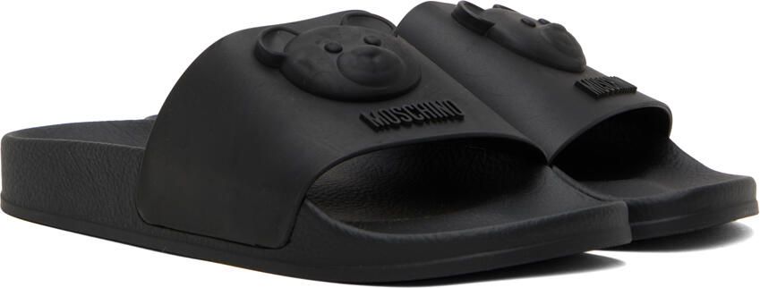 Moschino Black Pool Slides - Picture 2