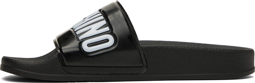 Moschino Black Pool Slides - Picture 3