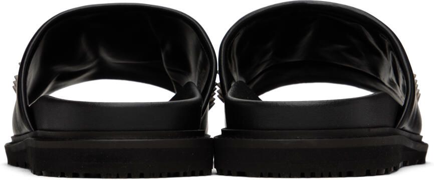 Moschino Black Studded Logo Slides