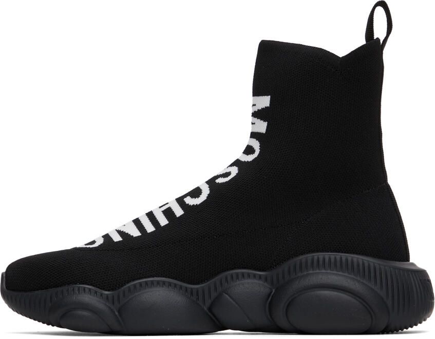 Moschino Black Teddy Sock Sneakers - Picture 3
