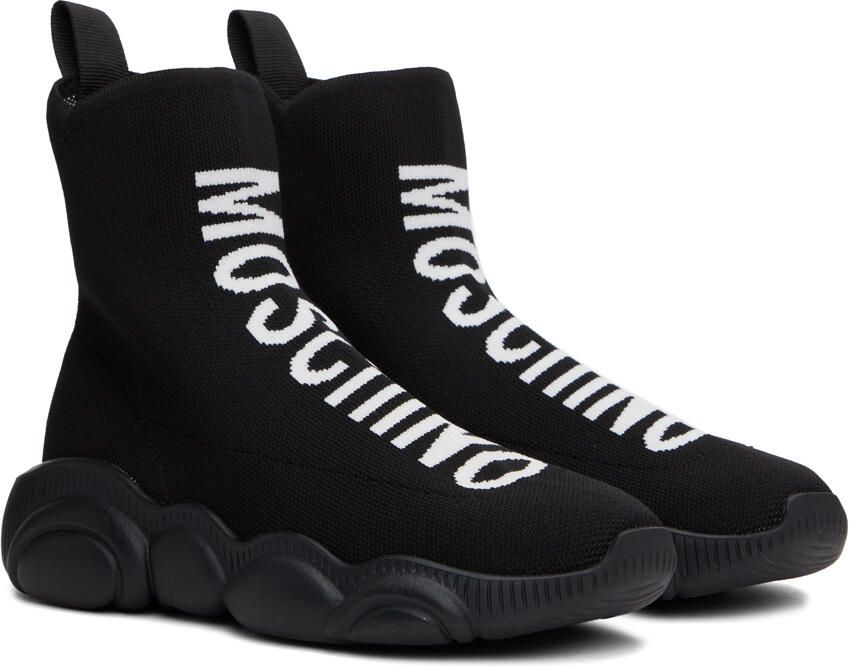 Moschino Black Teddy Sock Sneakers - Picture 2
