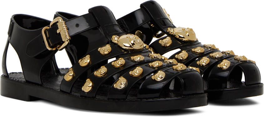 Moschino Black Teddy Studs Jelly Sandals - Picture 2