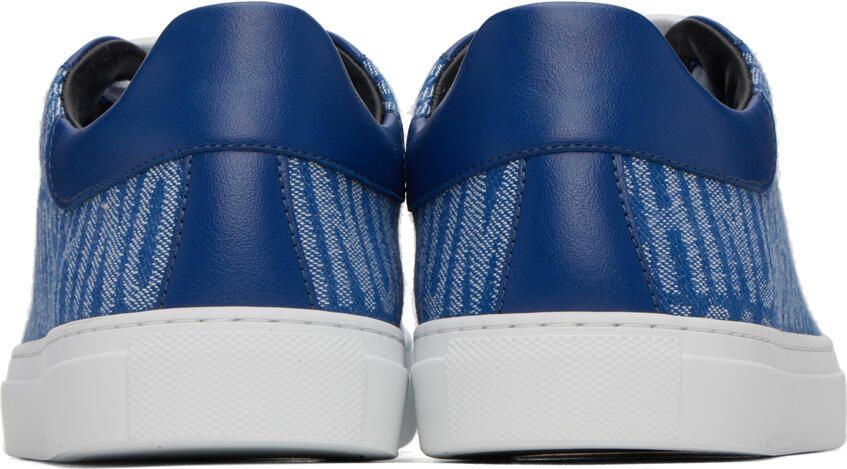 Moschino Blue All-Over Logo Denim Sneakers