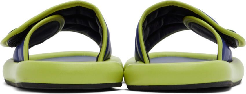 Moschino Blue & Green Logo Slides - Picture 2