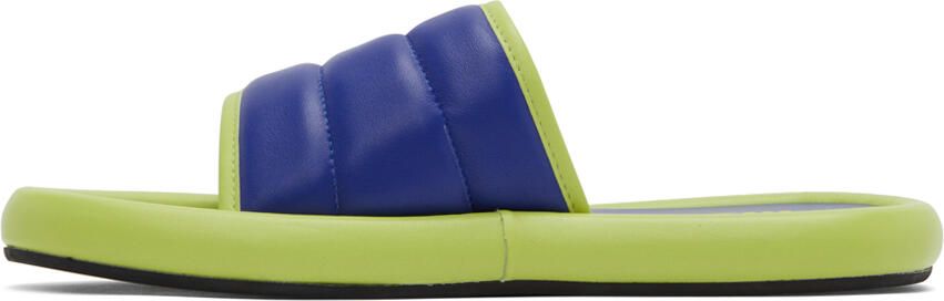 Moschino Blue & Green Logo Slides - Picture 4