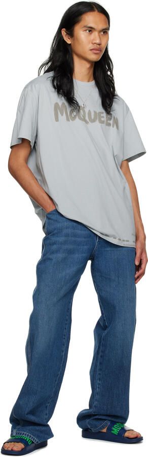 Moschino Blue Jacquard Logo Sandals - Picture 4