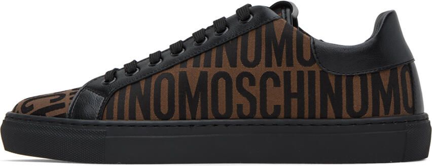 Moschino Brown & Black Jacquard Sneakers - Picture 3