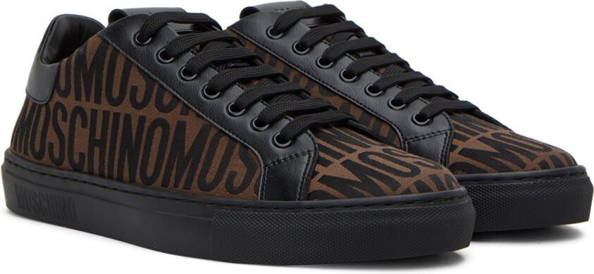 Moschino Brown & Black Jacquard Sneakers - Picture 2