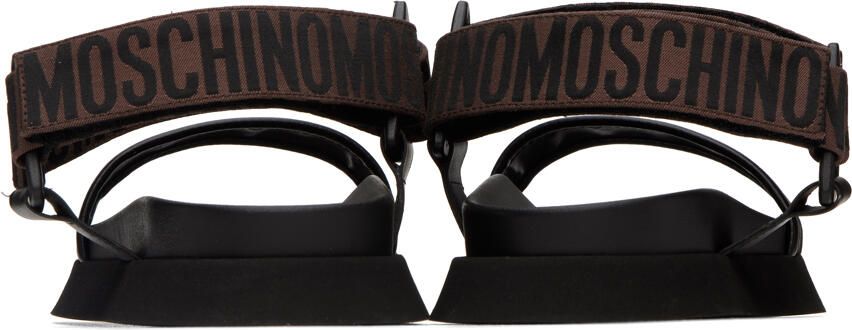 Moschino Brown Jacquard Logo Sandals - Picture 2