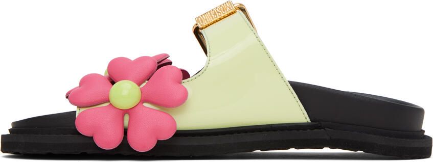 Moschino Green Heart Flowers Sandals - Picture 3