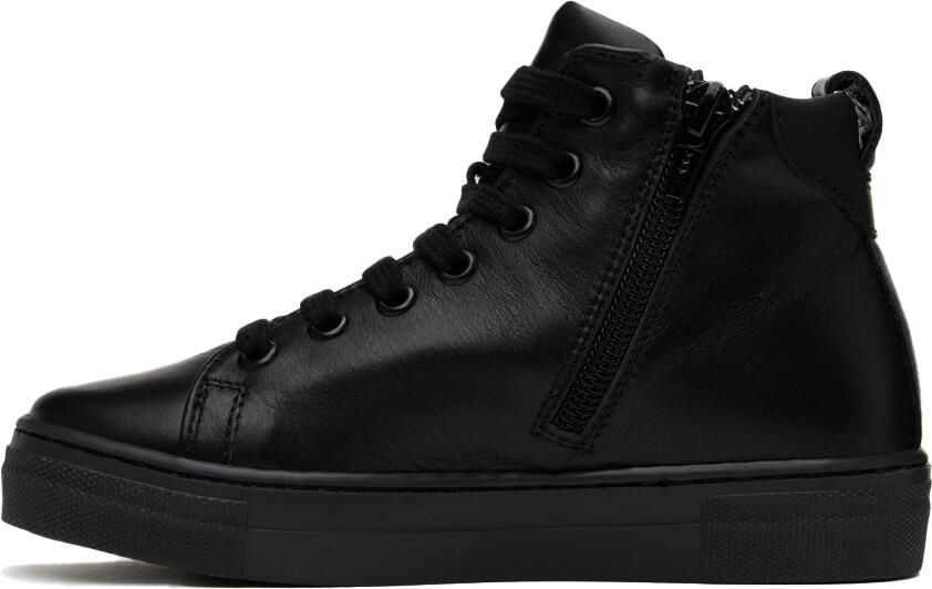 Moschino Kids Black Leather High Sneakers - Picture 3
