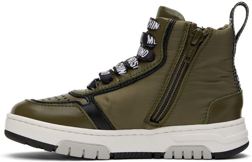 Moschino Kids Khaki Teddy High Sneakers - Picture 3