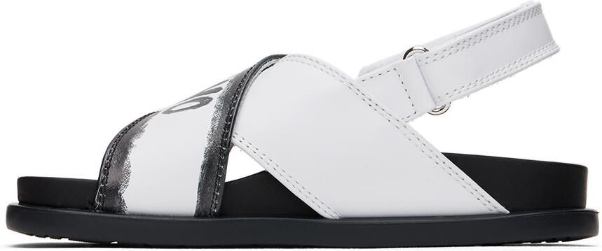 Moschino Kids White Criss-Cross Sandals - Picture 3