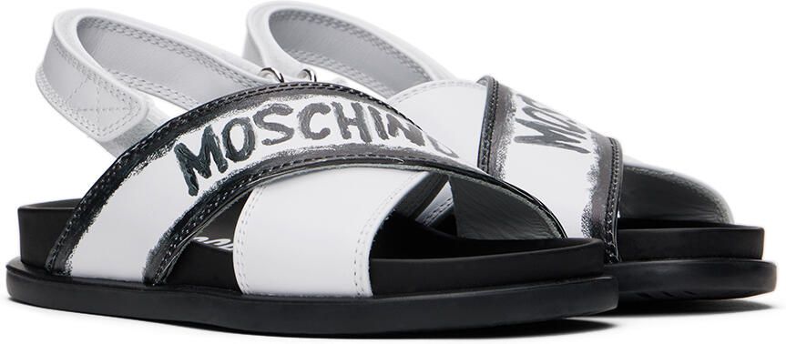 Moschino Kids White Criss-Cross Sandals - Picture 2