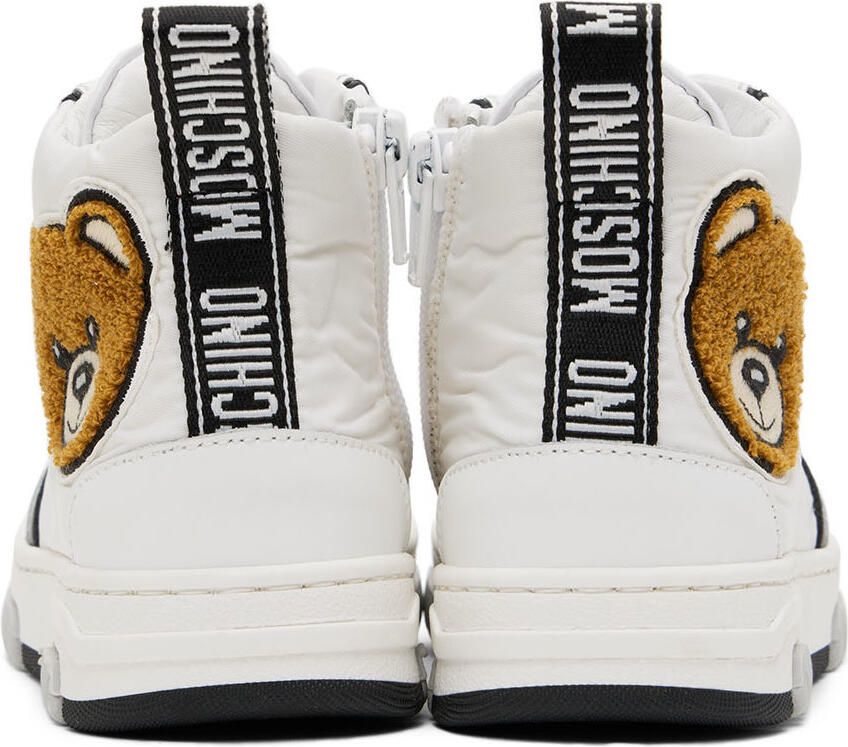 Moschino Kids White Teddy High Sneakers