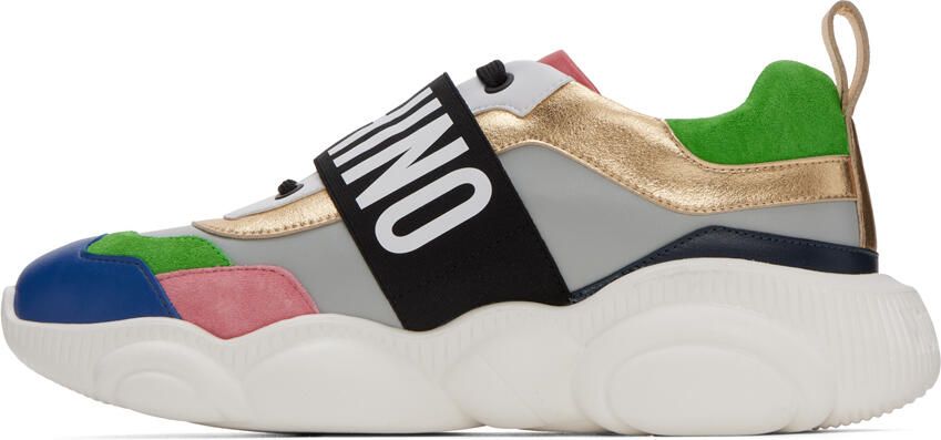Moschino Multicolor Elastic Band Teddy Sneakers - Picture 3