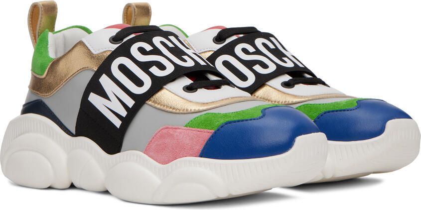 Moschino Multicolor Elastic Band Teddy Sneakers - Picture 2