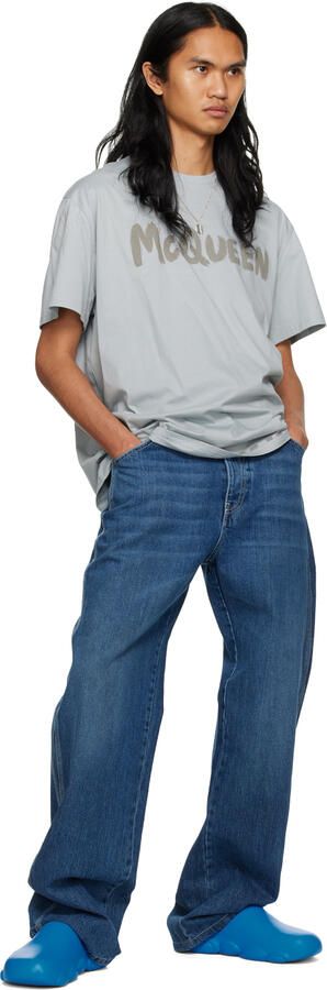 Moschino Navy Embossed Sandals - Picture 2