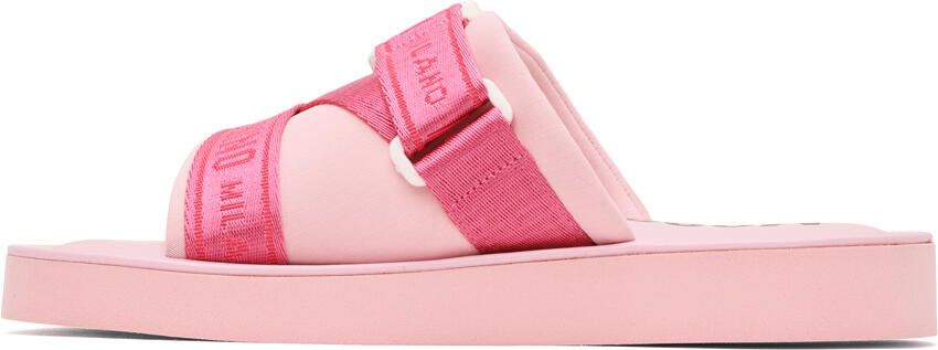 Moschino Pink Buckle Slides - Picture 3