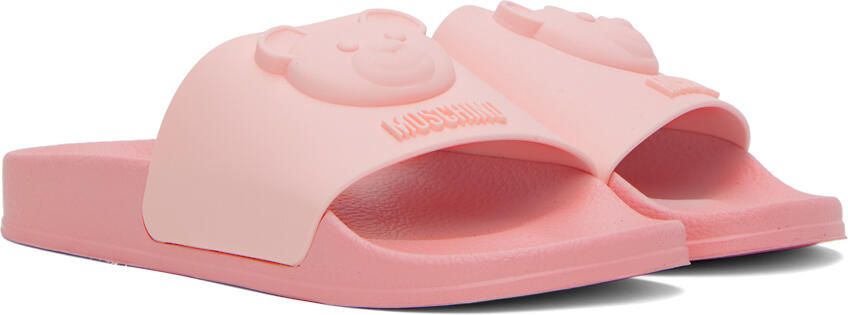 Moschino Pink Pool Slides - Picture 2