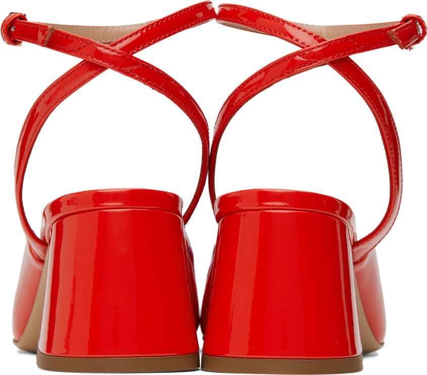 Moschino Red Heart Flower Heels