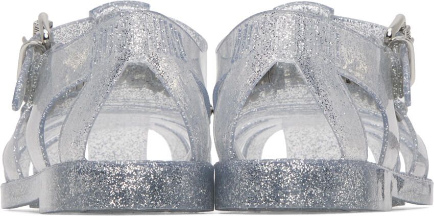 Moschino Translucent Jelly Lettering Sandals