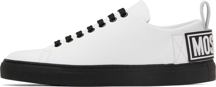 Moschino White & Black Logo Sneakers - Picture 3